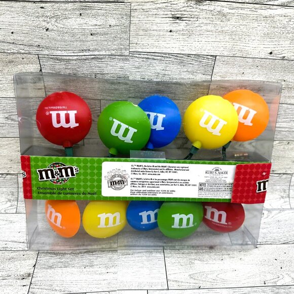 Brand New Kurt Adler M&M Indoor/Outdoor Christmas 10 Bulb String Light Set - Picture 3 of 4